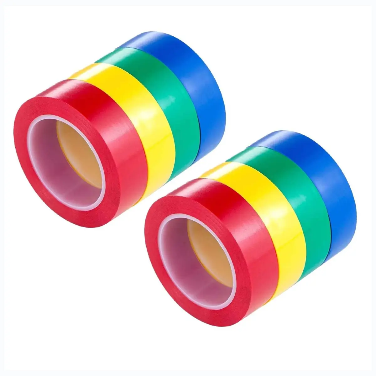 Electrical Insulation Tape, 8 Individually Wrapped Rolls (50ft*8, 0.6in) with 2 Red+Yellow+Green+Blue Sets, Long-Lasting Glued, 600V High Viscosity for Professional Electricians & Household DIY Repairs