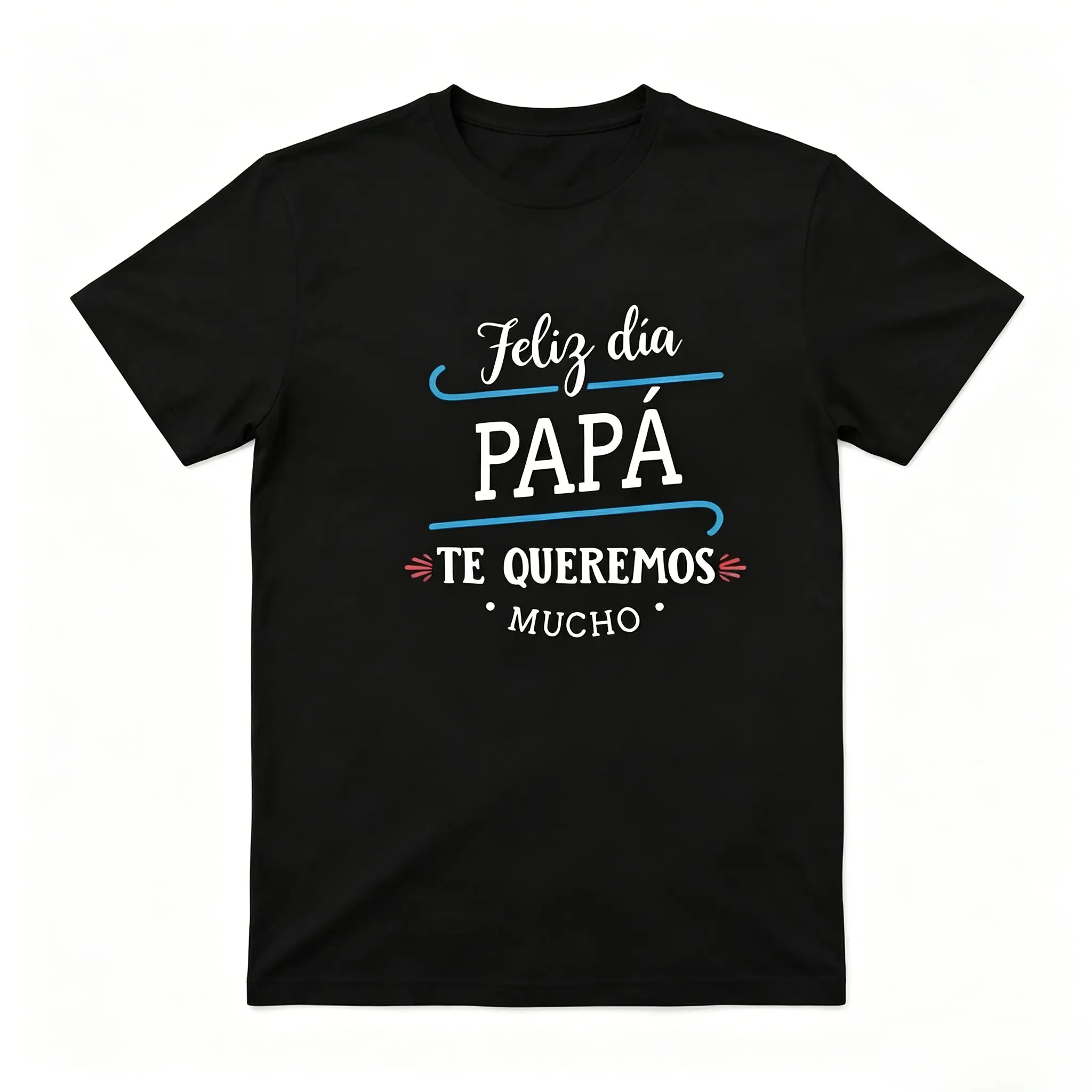 Male Oversize Tee with Feliz Dia Papa Graphic Print - Sporty Chic, Lightweight, and Sweat-Absorbing T-Shirt, Father, Full Print, Check Size Chart, Streetwear, Feliz Dia Papa Spanish Father Print, All Over Print