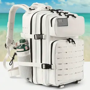 45L Backpack For Men Molle Daypack 3 Day Out Bag Hiking Rucksack With Bottle Holder