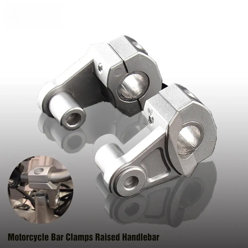 Aluminum Motorcycle Bar Clamps Raised Risers with 22mm Mounts, Fits 7/8"-1 1/8" Bars for Honda, Kawasaki, Ducati, Yamaha EXC, Buell, Aprilia Bobber Models