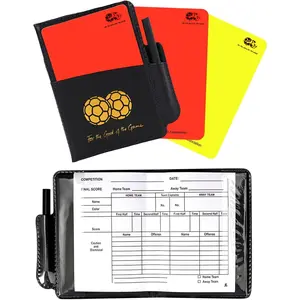 Soccer Referee Kit - Brightly Colored Red and Yellow Soccer Referee Cards and Whistle Made of Thick Premium Plastic with Cord, Loud and Clear Whistle Great for Coaches, Refereers, Lifeguards, Training