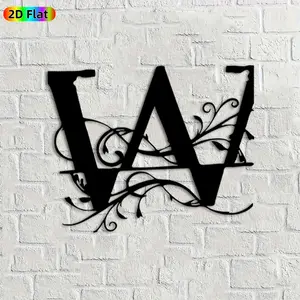 1pc Monogram Metal Wall Art, Ornate Monogram Statue Mural, Ideal Gift for New Year, Christmas, Home Decor Enthusiasts, Rust-Resistant Metal Wall Decor Wall Sculptures, Perfect for Living Room Wall & Garden Fence, Unique Year-Round Home Decor