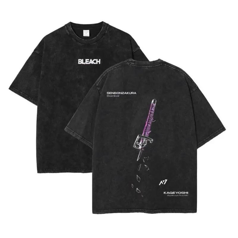 Bleach - Byakuya Streetwear Shirt, Japanese Anime T-Shirt, Unisex Anime T-Shirt Cotton, Streetwear Man Top Fabric Menswear，Anime fans, Bleach anime merchandise