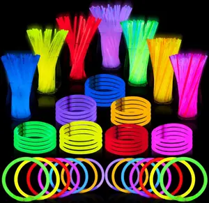 100-Piece Glow Stick Party Pack — Neon Glow-in-the-Dark Party Supplies, Including with Connectors; Ideal for Independence Day, Family Gatherings, Soccer-Themed Events, and Birthday Party