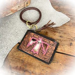 Thunderbird Tooled Leather Wristlet and Card Holder | Western