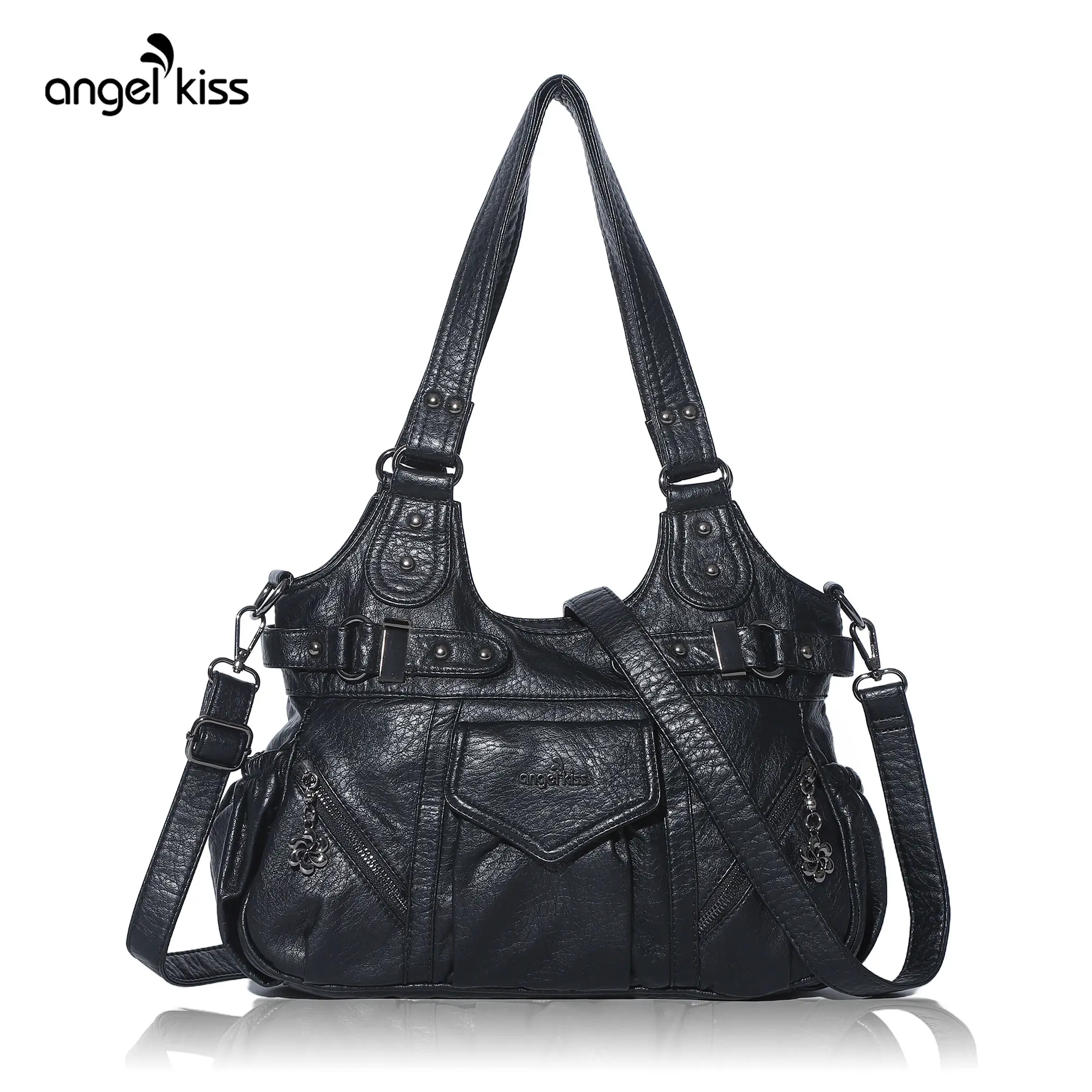 Angel Kiss Women's Preppy Retro Large Soft Hobo Shoulder Bag Crossbody Messenger Purse, Stylish Versatile Daily-Use Bag, Stylish Versatile Bag