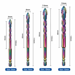 5-Pack Titanium Carbide Drill Bit Set – Fast Dry Drilling for Ceramic Tile, Granite, Brick, Glass, Metal & Concrete Stainless Steel