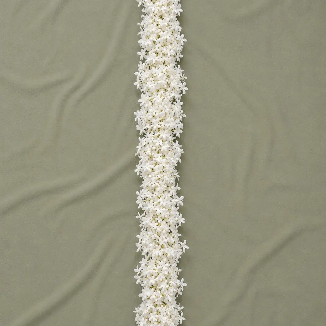 White Jasmine Garland (6.2ft) – Premium Real-Touch Artificial Floral Greenery Runner