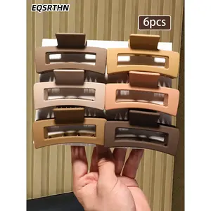 Curry simple square hair clip, suitable for daily use and gifts. Hair clips, hair claw clips, flat claw clips, hair clips, hair clips, study supplies, autumn and winter women's holiday clothing hair accessories.