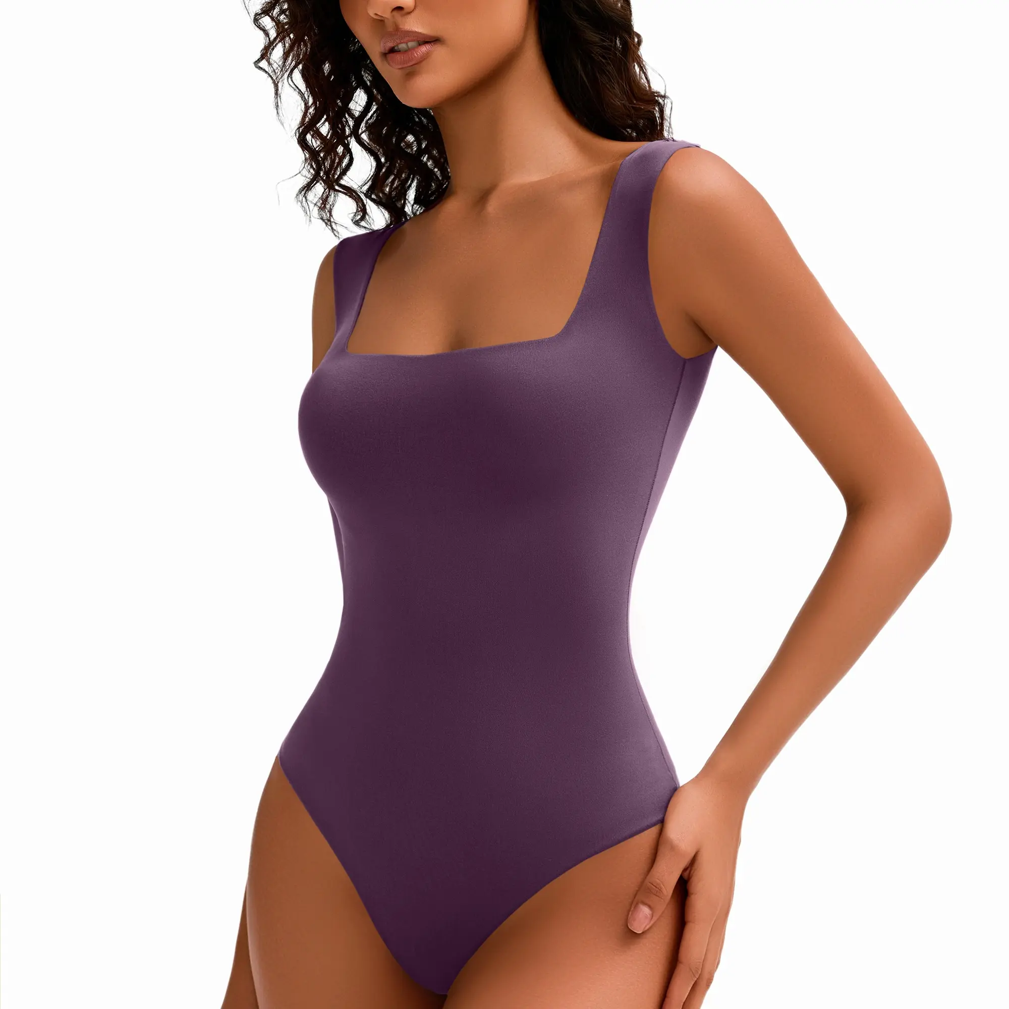 Avidlove Bodysuits for Women Square Neck Body Suit Double Lined Tank Top Bodysuit Soft