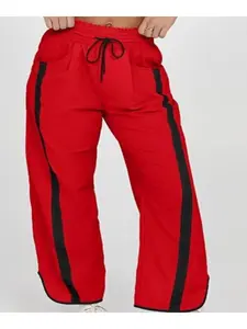 Women's Baggy Wide Leg Pants Casual Drawstring Elastic Waisted Contrast Color Workout Y2K Track Pants Crop Top Comfort FallFreshness Lightweight Outdoor outfit cuffed wide leg sweatpants joggers