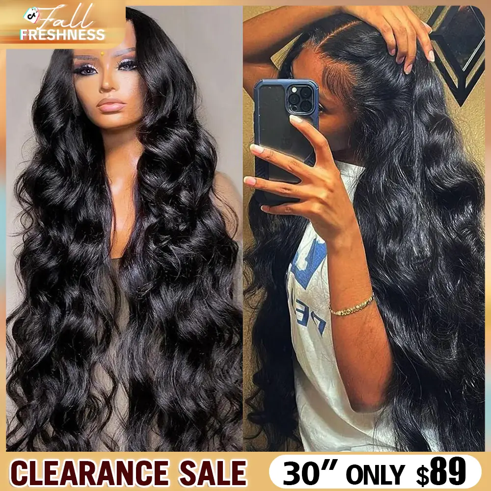 34 36inch Bling Hair Body Wave 13x6 Lace Front Wigs Human Hair 180% Density Body Wave Lace Front Wigs Human Hair Pre Plucked Wigs Human Hair Wigs 13x4