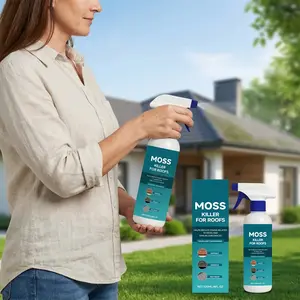 Roof Moss Remover, Regular Maintenance Cleaner, Decontamination Spray, Keeps Roofs Clean and New Look, Residential Roof Care, Home Improvement Tool