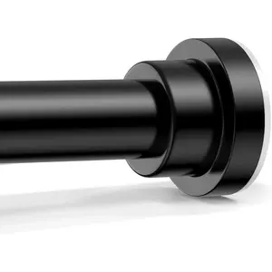 2-Pack Black Shower Curtain Rod 30-64 Inch - Shower Tension Rod for Bathroom, Closet, Window, Room Divider, Adjustable Shower Rod, Easy Installation, No Drilling