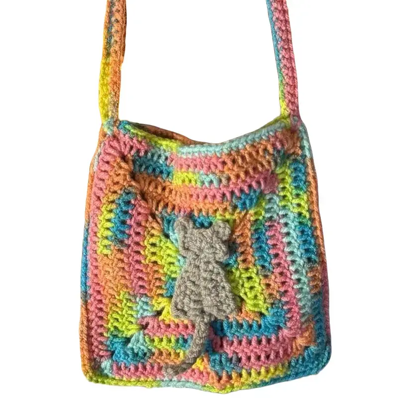 Handmade Crochet CrossBody Kitty Bag