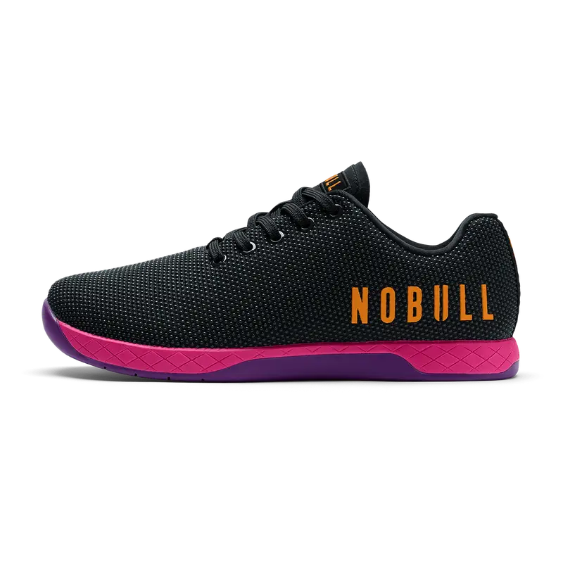 NOBULL Women's Outwork Shoe in Jet Black Signal Pink - OG Strength Training Shoe, Durable Gym Trainer, Lifting Sneaker