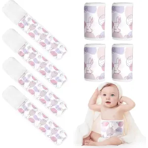 4Pcs Baby Infant Umbilical Cord Belly Bands Cartoon Cotton Soft Baby Belly Belt, Adjustable Newborn Belly Button Wrap, Baby Tummy Wrap for Protection, Baby Gifts for 0 to 12 Months(Hedgehog)