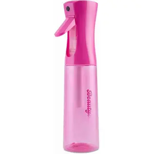 Bottle Mister for Hair - Continuous Mister, Fine Water Mist, Trusted by Professional Salons & Barbers, 10.1oz - Clear Bottle (Neon Petal)