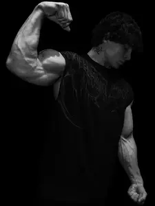 Men's American Style Fitness Vest, New Training Fighting Heavy Cotton Big Print T-Shirt, Breathedivinity Workout Top