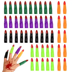 30Pcs Halloween Witch Finger Prosthetics, Colorful Plastic Fake Finger Claws for Parties, Festivals, Role-Plays and Witch Costume Decorations