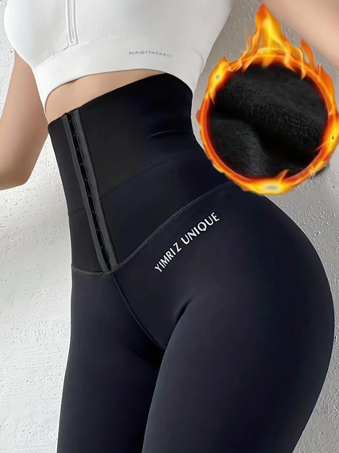 Women's High Waist Hook and Eye Sports Leggings, Gym Clothing, Letter Print High Stretch Skinny Pants, Girl Yoga Pants, Ladies Sportswear Clothing for