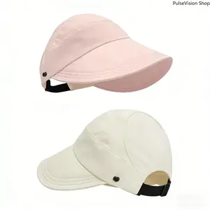 Women's Foldable Wide Brim Sun Hat - Breathable, Ponytail-Friendly Sunscreen Cap for Leisure Outdoor Use and Easy Storage