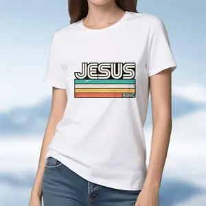 Vintage Jesus King T-Shirt Women's Graphic T‑shirt crafted from CVC fabric (50% cotton)