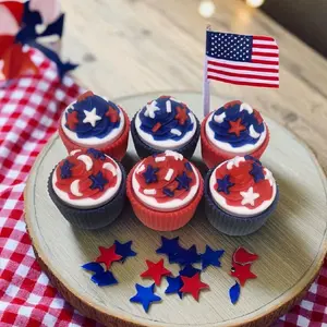4th of July Cupcake Fidget Clickers.  3d Printed Holiday Decor