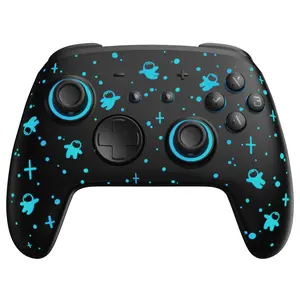 FUNLAB Wireless Gamepad for Switch, Ergonomic Game Controller, Switch/OLED/Lite Compatible, RGB Light Color Adjustable, with Hall Effect Trigger and Turbo Boost, Christmas/New Year Gift - Black