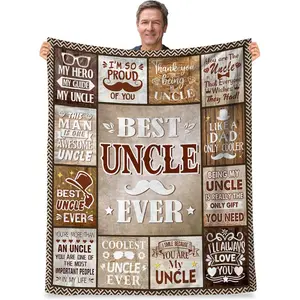 Best Uncle Gifts Blanket, Uncle Birthday Gifts, Uncle Presents from Niece and Nephew for Fathers Day, Best Uncle Ever Gifts, Fathers Day Uncle Gift Ultra-Soft Throw Blankets 50 X 60 Inch