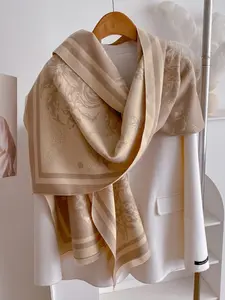 Women's Floral Print Tassel Detail Shawl, Tassel Decor Shawl, Casual Warm Double Sided Boho Style Scarf for Fall & Winter, Fashion Accessories for Daily Wear