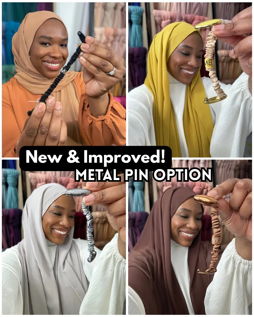 2-Pack! The Stretchy Hijab Double Pin (Satin-lined)