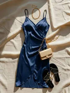 Women's New Elegant Atmosphere Fashion Waist Cinching Strap Dress, Perfect for Festive Wear, Stylish and Comfortable