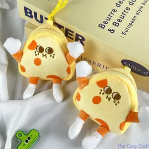 Cute Cheese Coin Purse, Adorable Plush Lipstick Holder, Small Cheese-Shaped Bag for Students, Fun Mini Makeup & Keychain Storage, Soft Cartoon Accessory