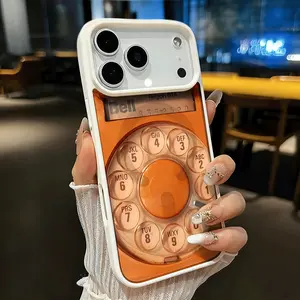 Orange Telephone Magnetic Phone Case Is Suitable for iPhone 17 E Air Pro ProMax iPhone16 15 14 Plus 13 12 Mini 11 X XS XR Features a Fashionable and Trendy Pattern Design. The Transparent Case Comes in Multiple Colors and Is a Classic Shockproof Mixed