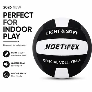 Soft Volleyball-Super Soft Fabric Light Volleyball for Indoor Practice Safe and Quiet Kids Youth Beginners House Yard Training Practice Games(Deflated)