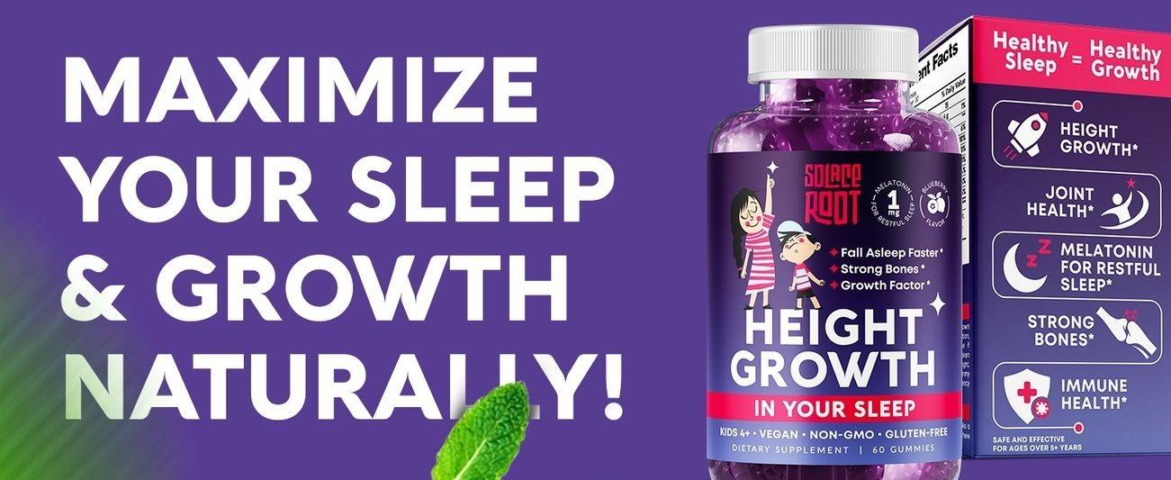 Height Growth Gummies with Melatonin for Kids & Teens - Ashwagandha for Kids - Melatonina Para Niños - Height Growth Supplement - Teen Boy Vitamins - Grow Taller Supplement - Kids Melatonin Gummy