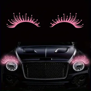 Car headlight reflective eyelash vinyl stickers - Waterproof, scratch-resistant truck and vehicle stickers, matte finish, cartoon theme