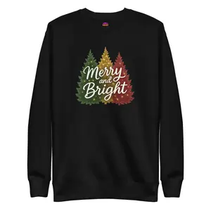 Merry and Bright Holiday Sweatshirt Cotton Fabric