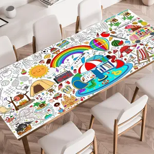 Summer Tablecloth Decorations Coloring Games Kids Summer Activities Crafts Poster Pages Banner Table Cover Party Favors for Family or Classroom School Party Decor