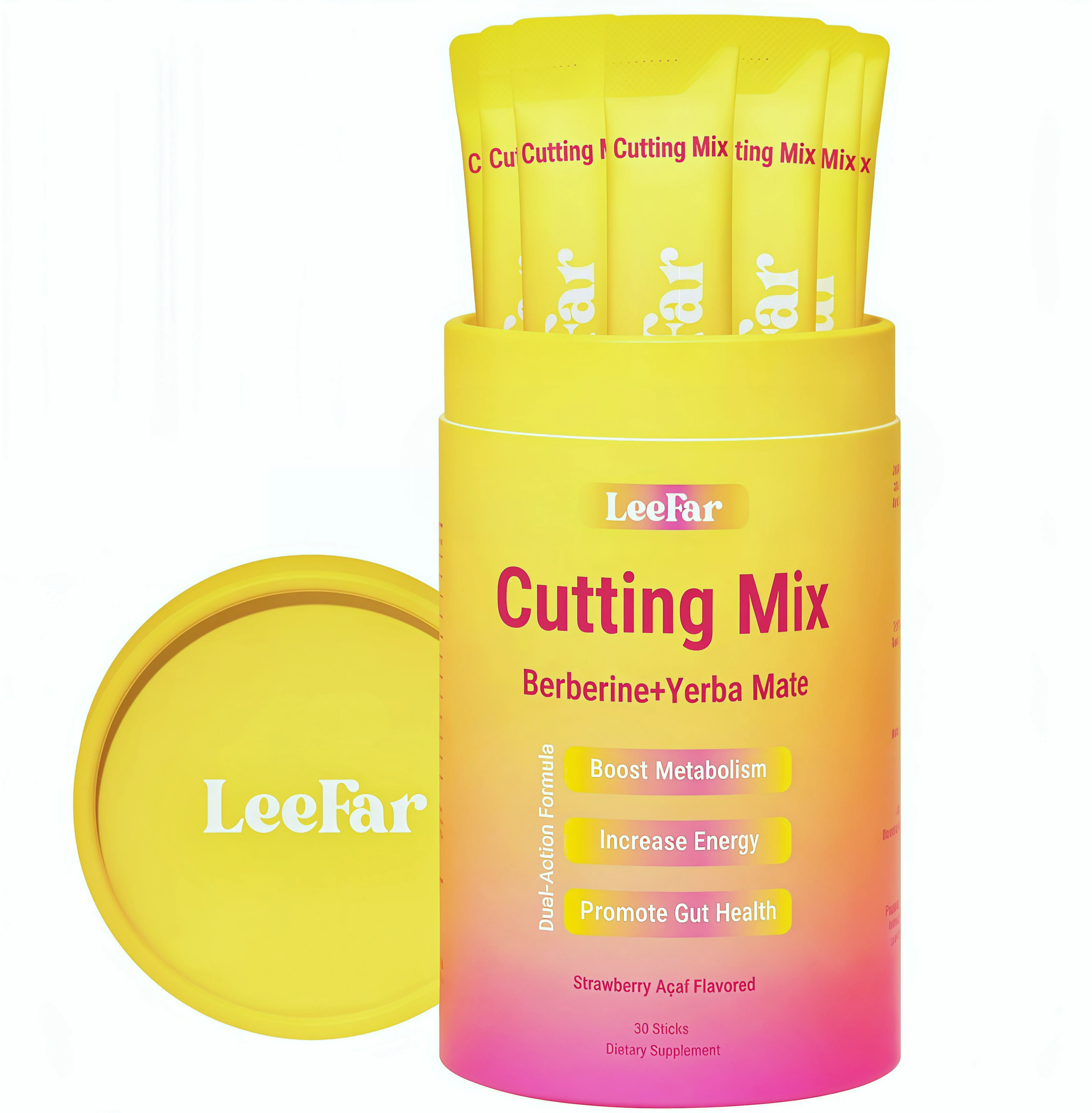 LeeFar Cutting Drink Mix – | UA Strawberry Açaí Flavor – | (30 Servings)