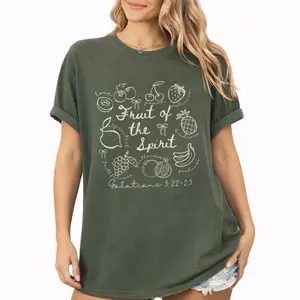 Comfort Colors Fruit of the Spirit Shirt, Christian Shirt, Galatians 5 22 23 Bible Verse Graphic Tee, Scripture Gift for Christians