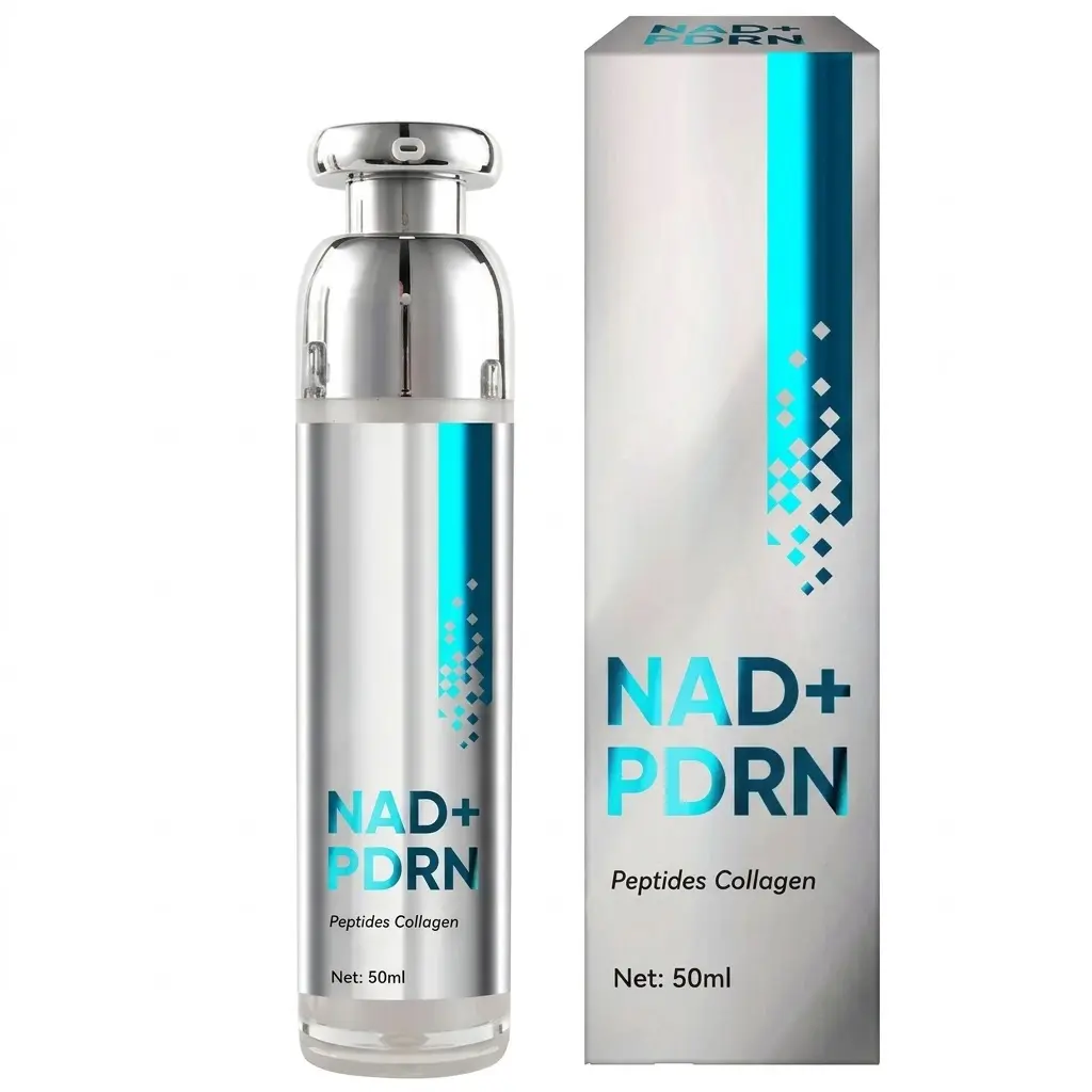 NAD+ PDRN Face Serum - 50ml Cruelty Free Korean Anti-Aging Formula, Gentle, Lightweight, Instantly Absorbing Skincare for Sensitive, Combination Skin Repair & Collagen Boost, Daily Apply Squeeze Application, Soothing, Bottle, Brightening, All Skin Types,
