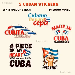 Cuban Pride Stickers – Pack of 5, Waterproof 3inch