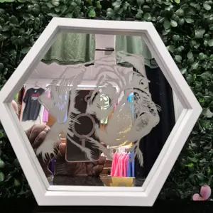 Laser Engraved Mirror - Decorative Hanging Mirror with Unique Design for Home Decor