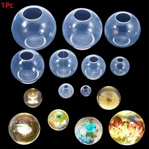 1Pcs 2-10cm 3D Ball Silicone Mold | Transparent Sphere Epoxy Resin Mould for DIY Pendants, Plant/Flower Resin Crafts & Home Decor ﻿