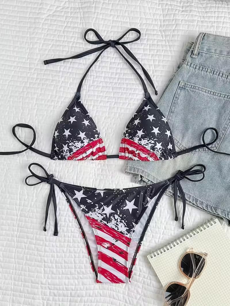 2pcs European and American split swimsuit for women, new sexy tight-fitting backless bikini for foreign trade