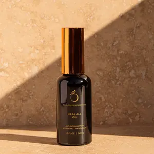 The Golden Secrets Heal All Oil 50ml - Organic, Antibacterial, Nourishing, Repair for Sensitive Skin - Anti-Inflammatory, Anti-Aging, Antioxidant - Vegan, Cold Pressed Tamanu Oil