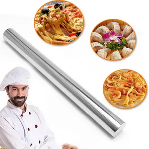15.75" Smooth Stainless Steel Rolling Pin, Rolling Pin for Baking Fondant, Pizza, Pie, Pastry, Pasta, Dough, Cookies