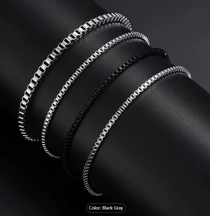 4pcs Set Stainless Steel Link Bracelets, Vintage Fashion Unisex Casual Chain Wristbands, Stackable Gift for Son, Father, Boyfriend, Ideal for Halloween, Christmas, New Year